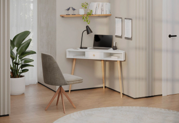 Стол письменный угловой, арт.6-01104, белый(ГК) в Среднеуральске - sredneuralsk.mebel-e96.ru