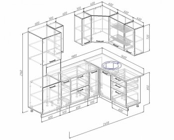 Угловой кухонный гарнитур Латте 2400х1600 мм в Среднеуральске - sredneuralsk.mebel-e96.ru