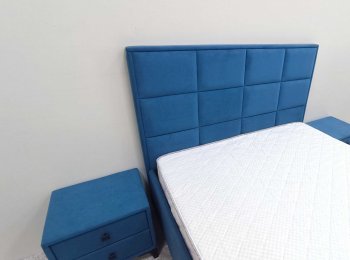 Кровать с подъемным механизмом Мега синий (Лин) в Среднеуральске - sredneuralsk.mebel-e96.ru