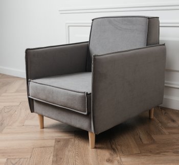 Кресло 831 Серый, велюр (Brendoss) в Среднеуральске - sredneuralsk.mebel-e96.ru