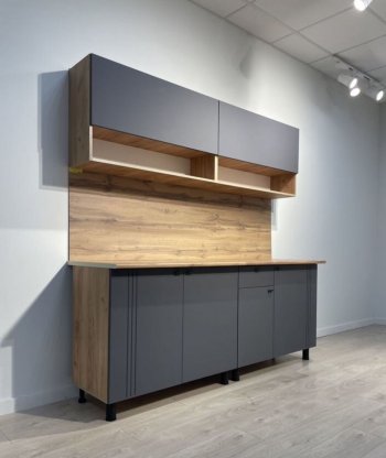 Кухонный гарнитур Монако 2000 мм графит (СВ) в Среднеуральске - sredneuralsk.mebel-e96.ru