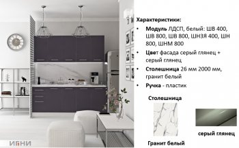 Кухонный гарнитур 2000 мм Агата (Игни) в Среднеуральске - sredneuralsk.mebel-e96.ru