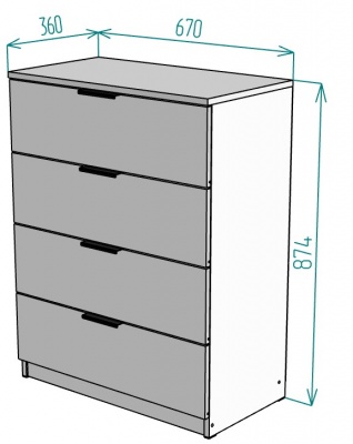 Комод Anna K216 874х670х360 в Среднеуральске - sredneuralsk.mebel-e96.ru