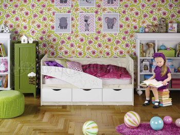 Кровать Бабочки Шарли белый (Миф) в Среднеуральске - sredneuralsk.mebel-e96.ru