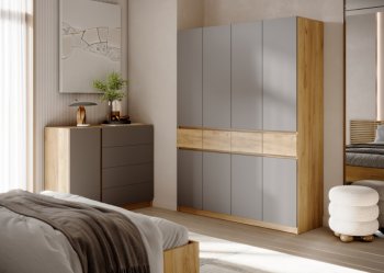 Спальный гарнитур Бостон Лайт серый (Стиль) в Среднеуральске - sredneuralsk.mebel-e96.ru