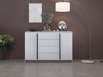 Комод 67.11 Брандо ЛДСП New белый (Олмеко) в Среднеуральске - sredneuralsk.mebel-e96.ru
