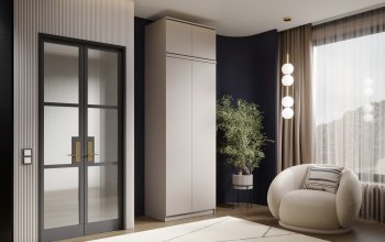 Шкаф 800 мм Челси двустворчатый с антресолью Кашемир (Миф) в Среднеуральске - sredneuralsk.mebel-e96.ru