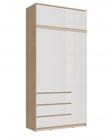 Шкаф 1200 мм Челси с антресолью, сонома/белый (Миф) в Среднеуральске - sredneuralsk.mebel-e96.ru