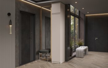 Пенал 400 мм Челси (1 створка) с антресолью, Кашемир (Миф) в Среднеуральске - sredneuralsk.mebel-e96.ru