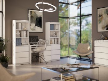 Письменный стол + Стеллаж Челси кашемир (Миф) в Среднеуральске - sredneuralsk.mebel-e96.ru