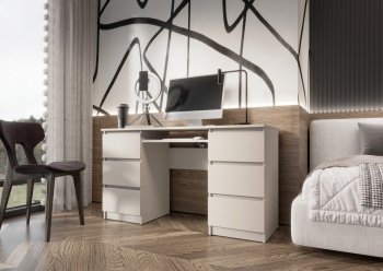 Письменный стол Челси 6 ящиков кашемир (Миф) в Среднеуральске - sredneuralsk.mebel-e96.ru