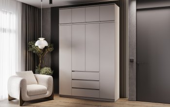 Шкаф 1600 мм Челси с антресолью Кашемир (Миф) в Среднеуральске - sredneuralsk.mebel-e96.ru