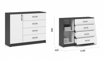 Комод Чикаго 1д4ящ (Имп) в Среднеуральске - sredneuralsk.mebel-e96.ru