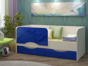 Детская кровать Дельфин-2 МДФ, тёмно-синий, 80х160 в Среднеуральске - sredneuralsk.mebel-e96.ru