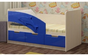 Детская кровать Дельфин-6 МДФ, 80х160, темно-синий в Среднеуральске - sredneuralsk.mebel-e96.ru