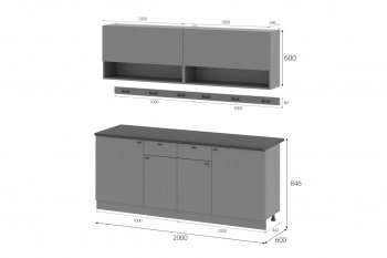 Кухонный гарнитур Энни 2000 мм (МИ) в Среднеуральске - sredneuralsk.mebel-e96.ru