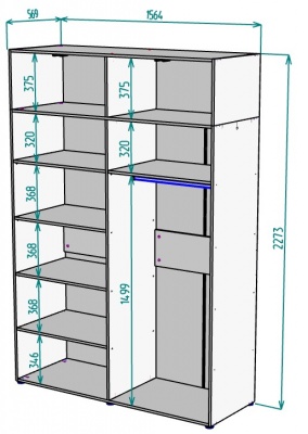 Шкаф 1564 мм Erik H318 + Антресоль HA4 (Графит) в Среднеуральске - sredneuralsk.mebel-e96.ru