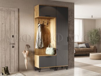 Прихожая Флэш комп. 3, крафт/графит (Миф) в Среднеуральске - sredneuralsk.mebel-e96.ru