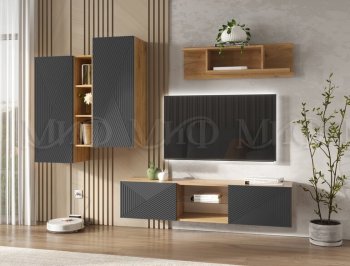 Стенка Флэш крафт/графит (Миф) в Среднеуральске - sredneuralsk.mebel-e96.ru