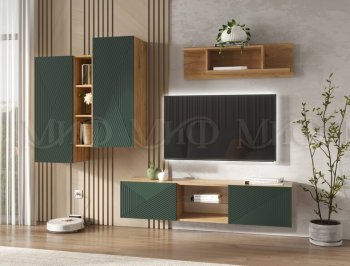 Стенка Флэш крафт/грин (Миф) в Среднеуральске - sredneuralsk.mebel-e96.ru