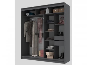 Шкаф-купе 2000 мм Гранд-1 ЛДСП, графит (Эра) в Среднеуральске - sredneuralsk.mebel-e96.ru