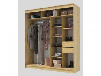 Шкаф-купе 2000 мм Гранд-1 ЛДСП/Зеркало, дуб вотан (Эра) в Среднеуральске - sredneuralsk.mebel-e96.ru