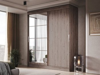 Шкаф-купе 2000 мм Гранд-1 ЛДСП/Зеркало, дуб горный (Эра) в Среднеуральске - sredneuralsk.mebel-e96.ru