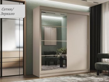 Шкаф-купе 2000 мм Гранд-1 ЛДСП/Зеркало, Сатин (Эра) в Среднеуральске - sredneuralsk.mebel-e96.ru