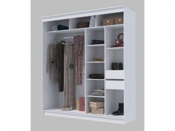 Шкаф-купе 2000 мм Гранд-1 зеркало/зеркало, белый (Эра) в Среднеуральске - sredneuralsk.mebel-e96.ru