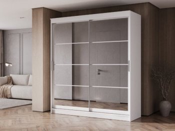 Шкаф-купе 2000 мм Гранд-1 зеркало/зеркало, белый (Эра) в Среднеуральске - sredneuralsk.mebel-e96.ru