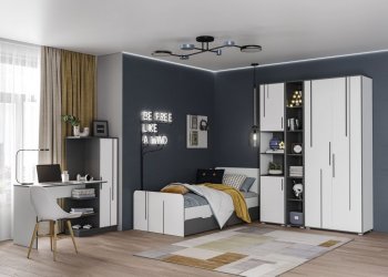Кровать 900 мм Грей (МЛК) в Среднеуральске - sredneuralsk.mebel-e96.ru
