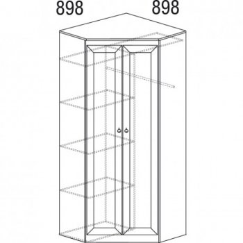 Шкаф угловой Инна 606 денвер темный (Яна) в Среднеуральске - sredneuralsk.mebel-e96.ru