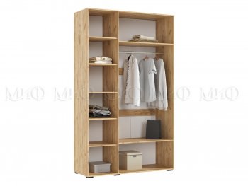 Шкаф 1350 мм Ирис с антресолью, крафт/графит (Миф) в Среднеуральске - sredneuralsk.mebel-e96.ru