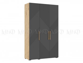 Шкаф 1350 мм Ирис с антресолью, крафт/графит (Миф) в Среднеуральске - sredneuralsk.mebel-e96.ru