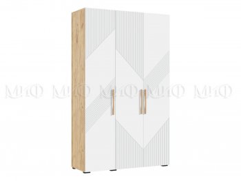 Шкаф 1350 мм Ирис с антресолью, крафт/белый (Миф) в Среднеуральске - sredneuralsk.mebel-e96.ru