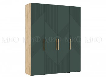 Шкаф 1800 мм Ирис с антресолью крафт/грин (Миф) в Среднеуральске - sredneuralsk.mebel-e96.ru