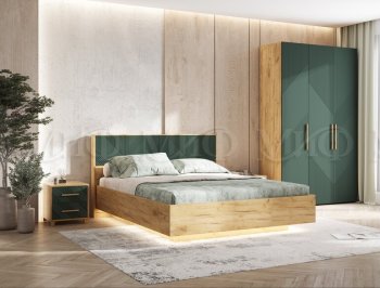 Кровать парящая Ирис крафт/грин (Миф) в Среднеуральске - sredneuralsk.mebel-e96.ru