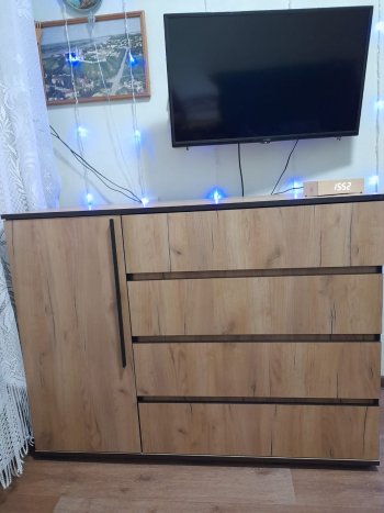 Комод 1 дверь 4 ящика (1200) Норд, дуб крафт (Миф) в Среднеуральске - sredneuralsk.mebel-e96.ru