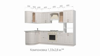 Кухонный гарнитур Кантри 1330*2800 мм в Среднеуральске - sredneuralsk.mebel-e96.ru