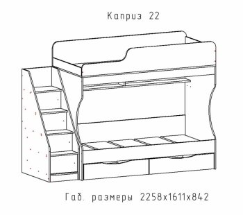 Кровать двухъярусная Каприз-22 (АстридМ) в Среднеуральске - sredneuralsk.mebel-e96.ru