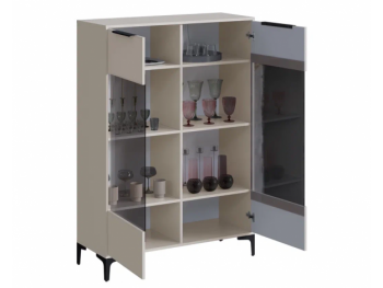 Шкаф со стеклом Кимберли кашемир (Handis) в Среднеуральске - sredneuralsk.mebel-e96.ru