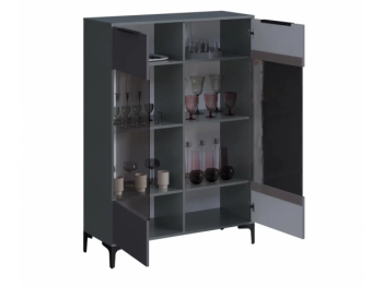 Шкаф со стеклом Кимберли графит (Handis) в Среднеуральске - sredneuralsk.mebel-e96.ru