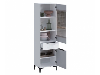 Пенал 550 мм со стеклом Кимберли белый (Handis) в Среднеуральске - sredneuralsk.mebel-e96.ru