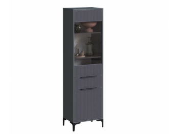 Пенал 550 мм со стеклом Кимберли графит (Handis) в Среднеуральске - sredneuralsk.mebel-e96.ru