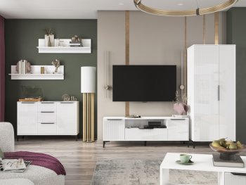 Стенка Кимберли белый, модульная (Handis) в Среднеуральске - sredneuralsk.mebel-e96.ru