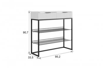 Обувница Классная 1 (белое дерево/белый матовый/золото​​​​​​​) (Мебельсон) в Среднеуральске - sredneuralsk.mebel-e96.ru