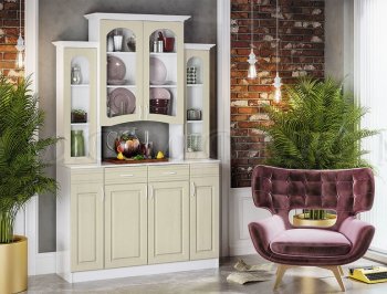 Буфет Констанция 4-х створчатый Фисташковый (Миф) в Среднеуральске - sredneuralsk.mebel-e96.ru