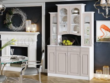 Буфет Констанция 4-х створчатый Мускат (Миф) в Среднеуральске - sredneuralsk.mebel-e96.ru