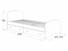 Кровать-6 одинарная с 2-мя ящиками (900*2000) в Среднеуральске - sredneuralsk.mebel-e96.ru