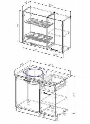 Кухонный гарнитур Лофт 1000 в Среднеуральске - sredneuralsk.mebel-e96.ru